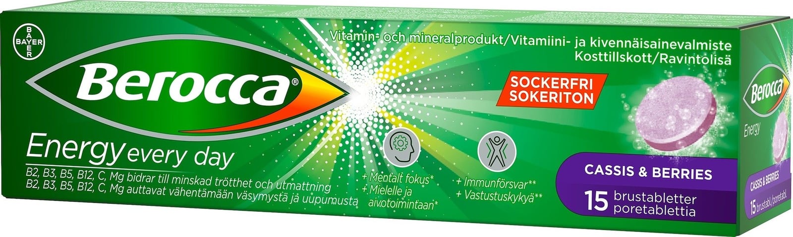Berocca Energy Cassis & Berries 15 brustabletter