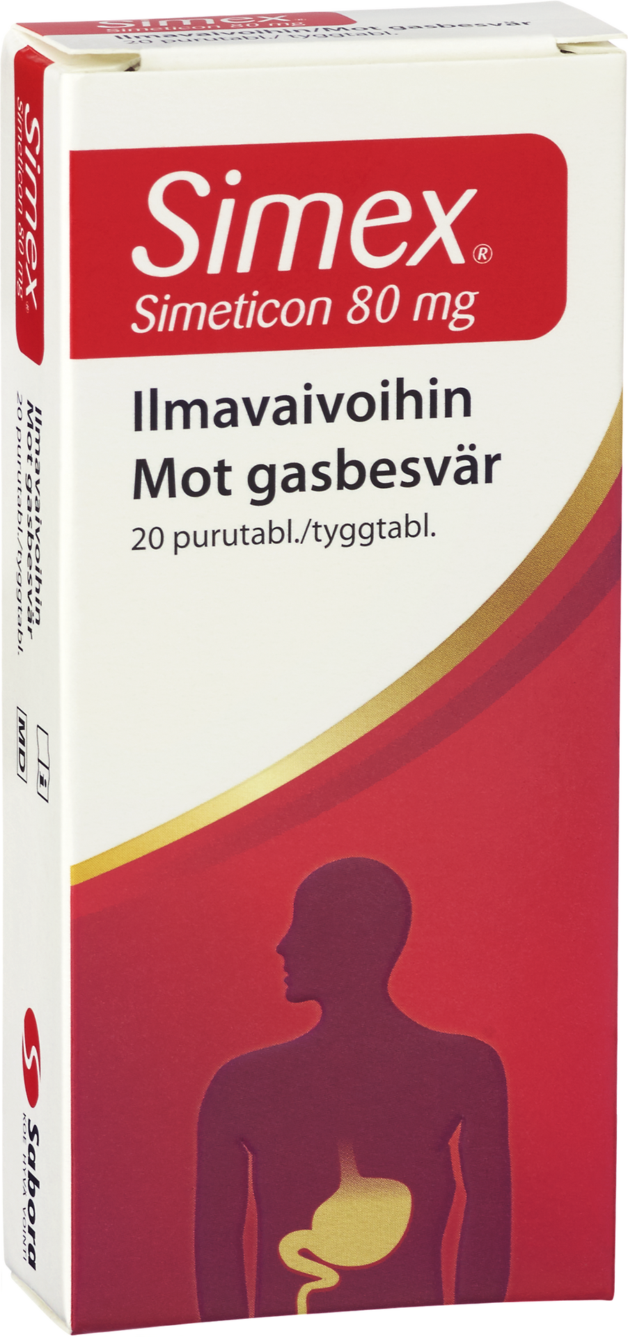 Simex Mot Gasbesvär Simetikon 80 mg 20 tuggtabletter