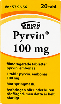 Pyrvin 100mg Mot springmask 20 tabletter