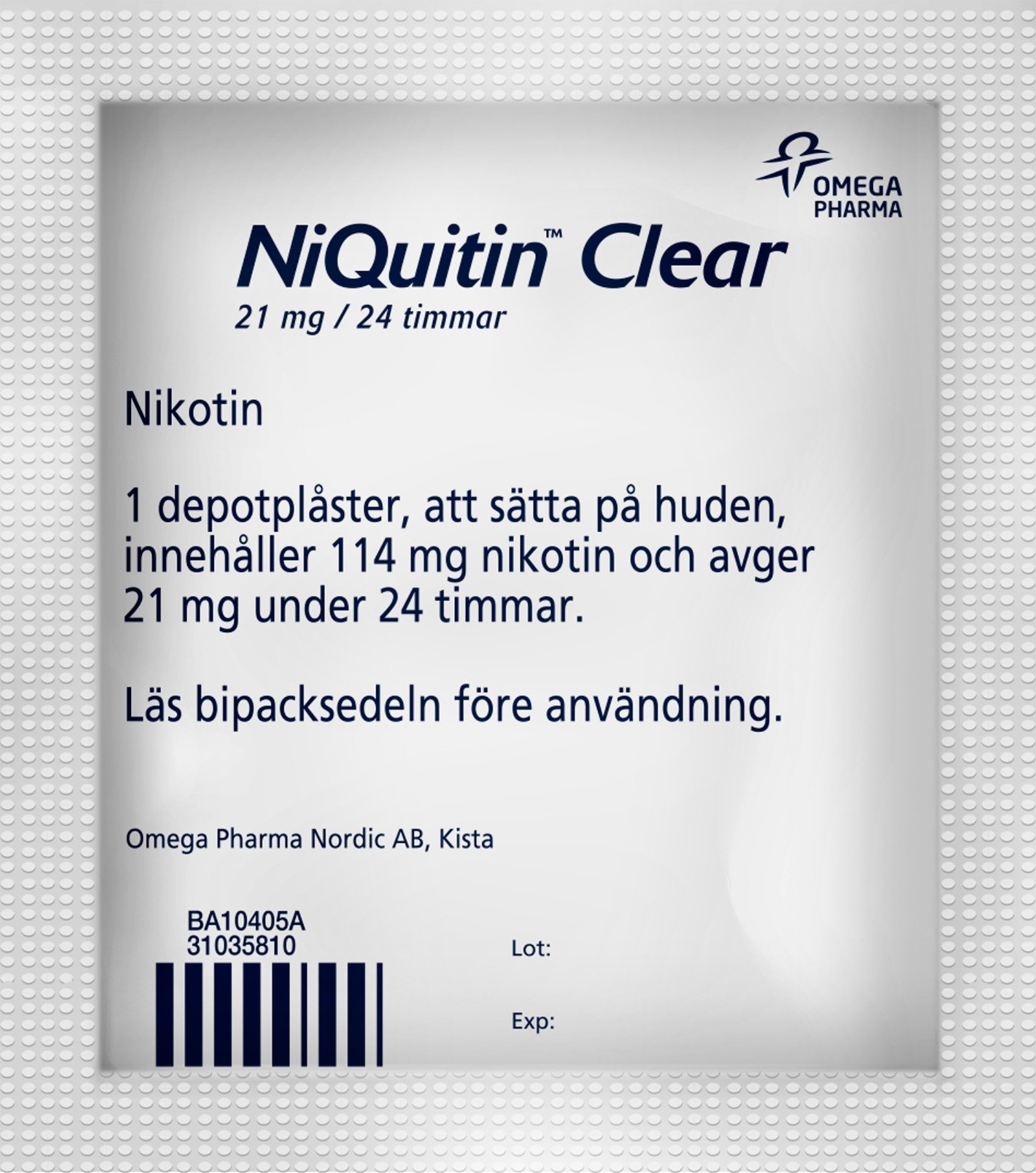 Niquitin Clear 21 mg / 24 timmar Depotplåster Nikotinplåster 7 st