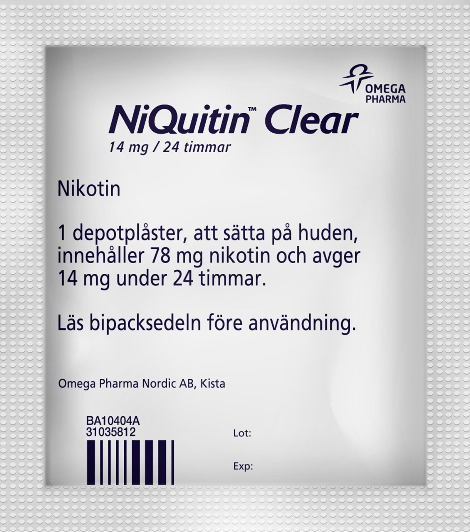 Niquitin Clear 14 mg /24 timmar Depotplåster Nikotinplåster 7 st