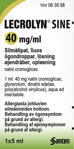 Lecrolyn Sine 40 mg/ml Ögondroppar 5 ml