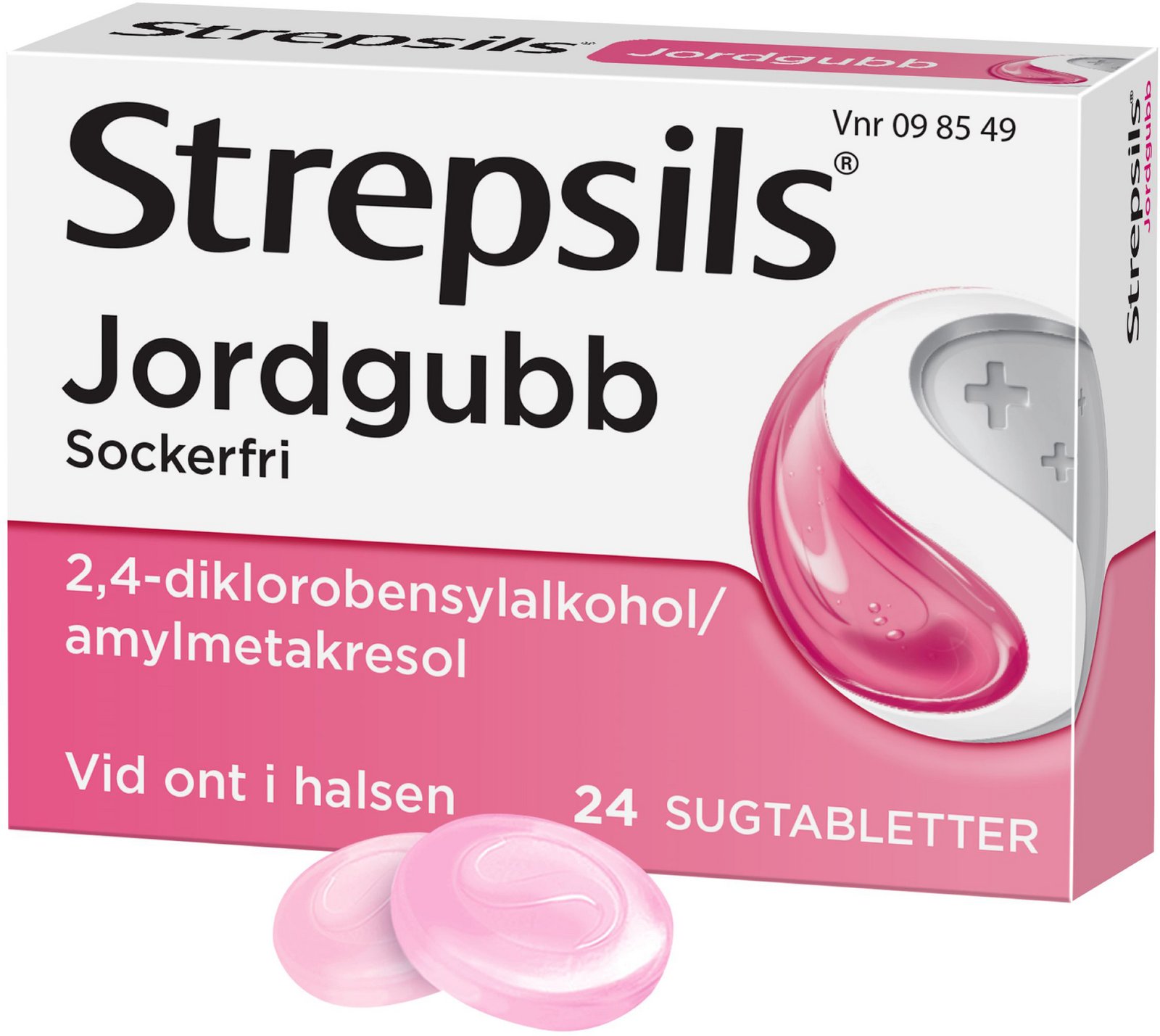 Strepsils Jordgubb 24 sugtabletter