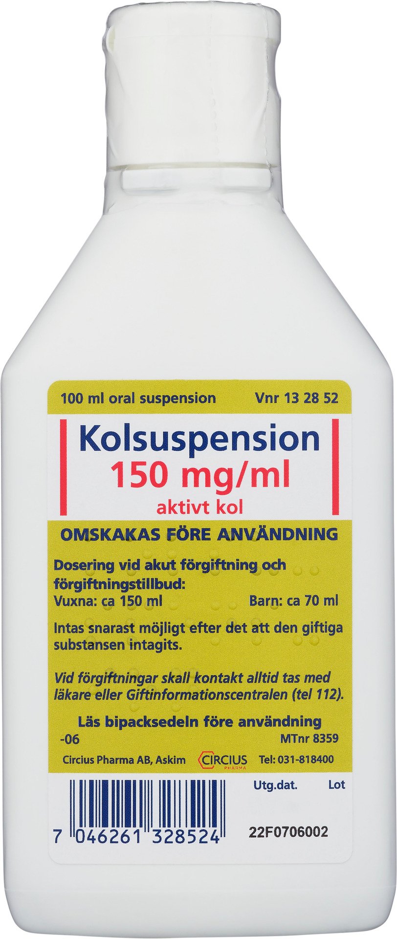 Kolsuspension 150 mg/ml Oral Suspension 100 ml