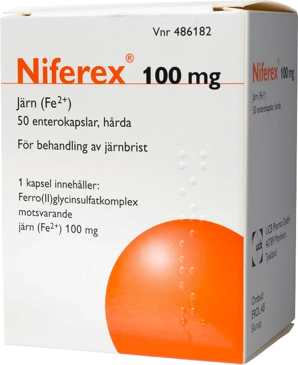 Niferex kapslar 100 mg 50 st