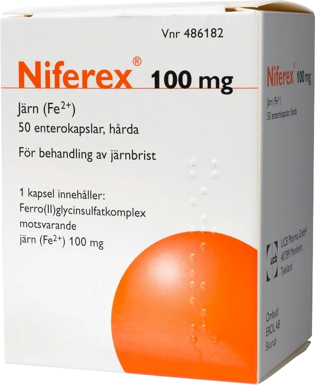 Niferex kapslar 100 mg 50 st