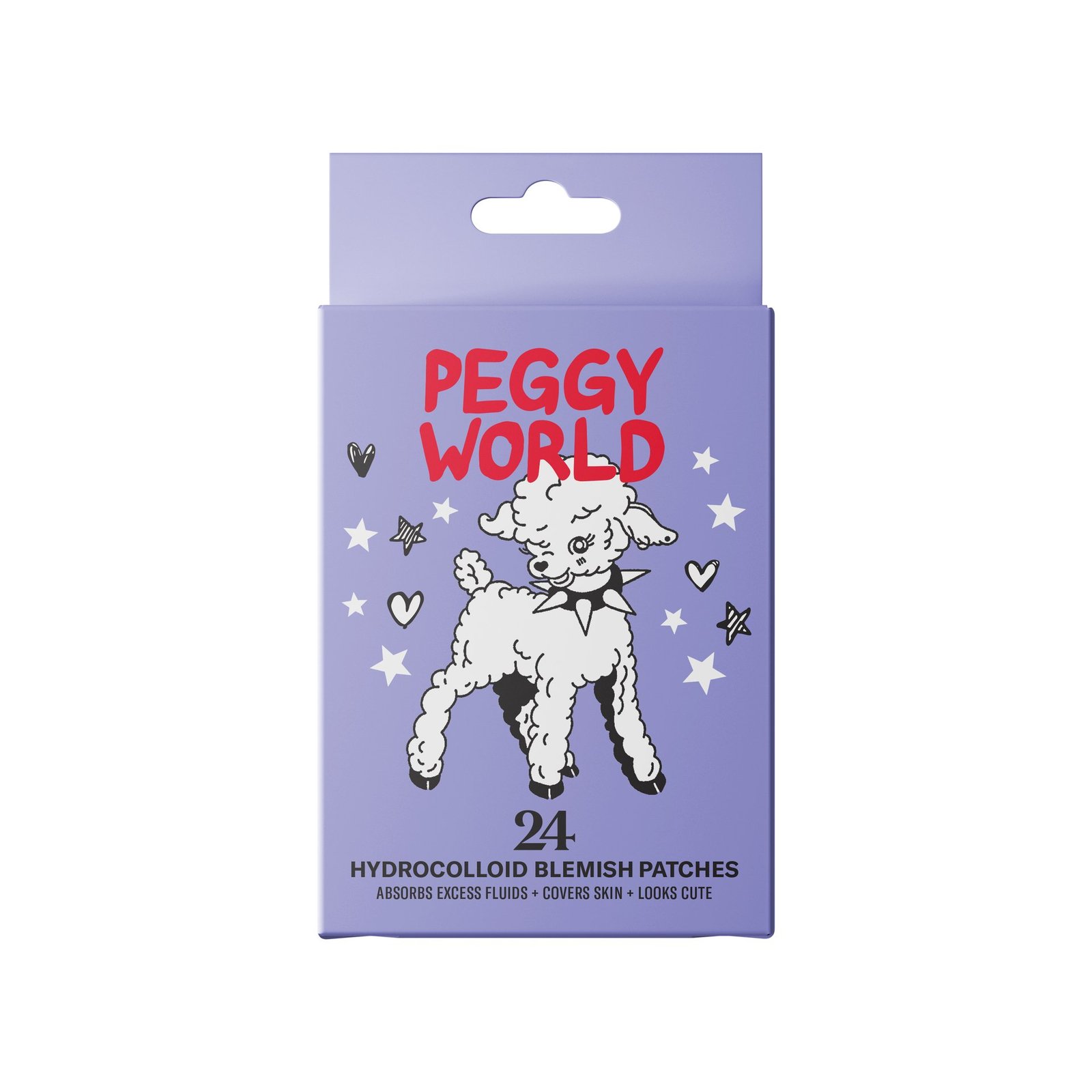 Peggy World Blemish Patches Hearts and Stars Purple 24 st