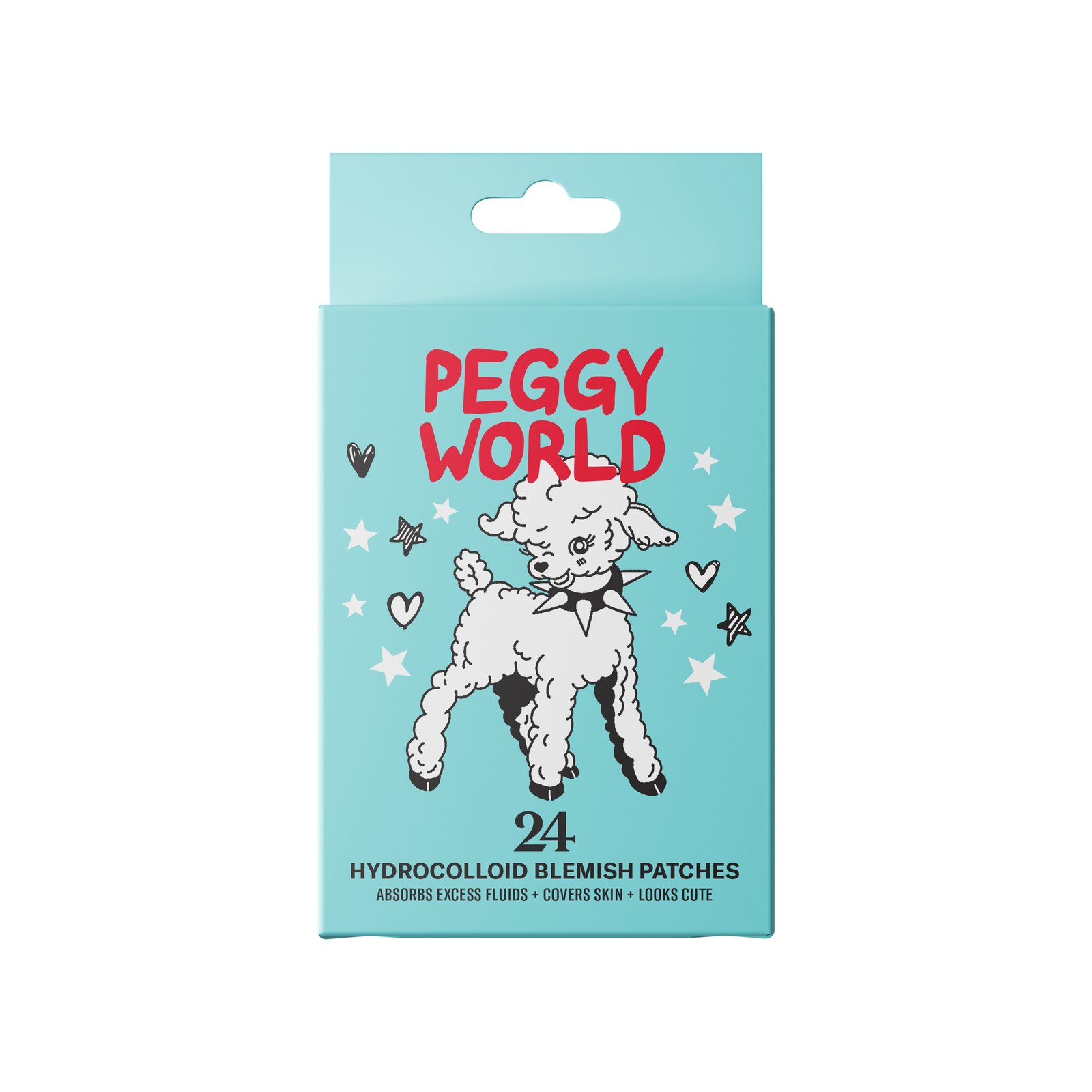 Peggy World Blemish Patches Hearts and Stars Turquoise 24 st