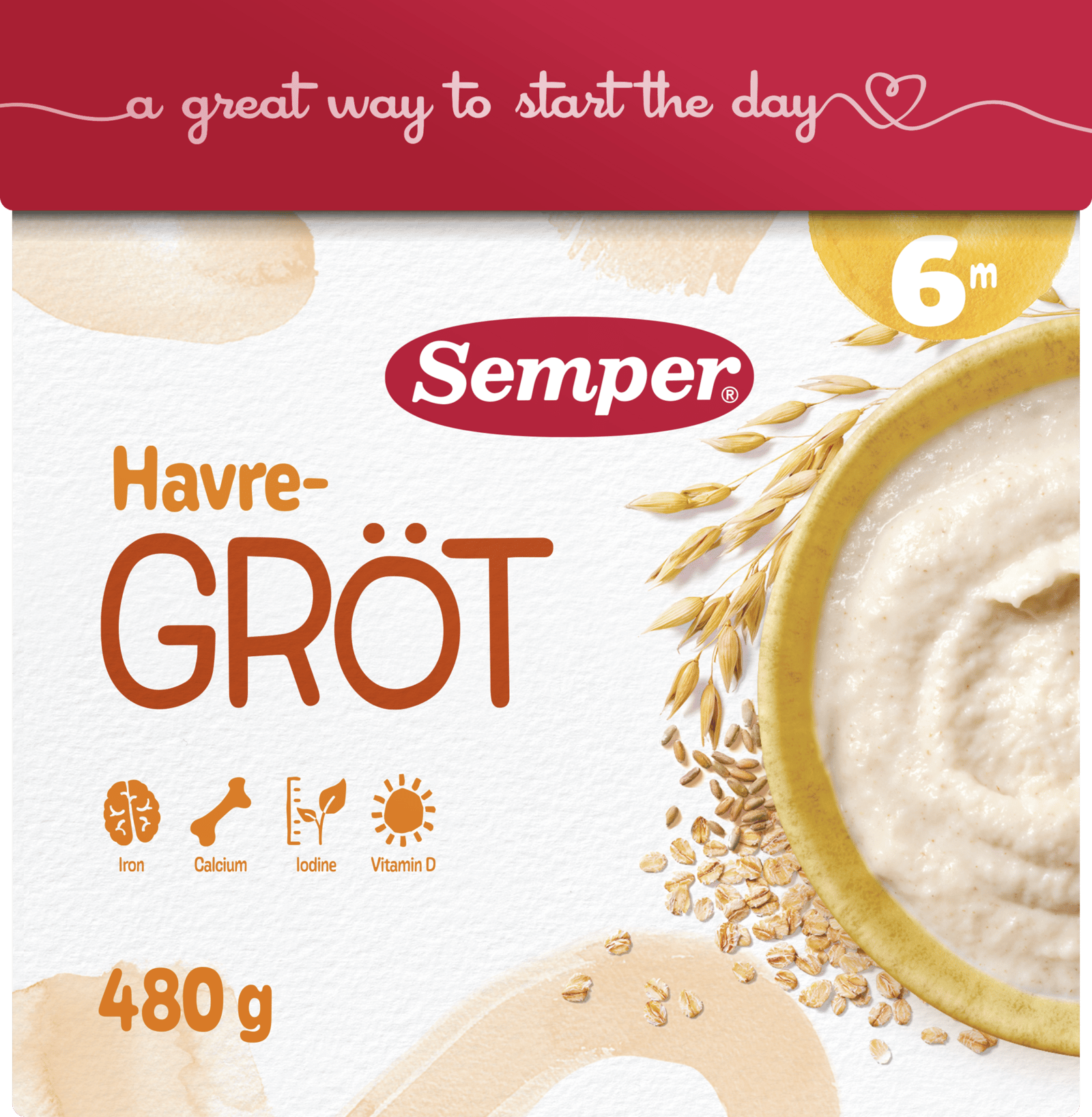 Semper Havregröt Mild & Naturell 480 g