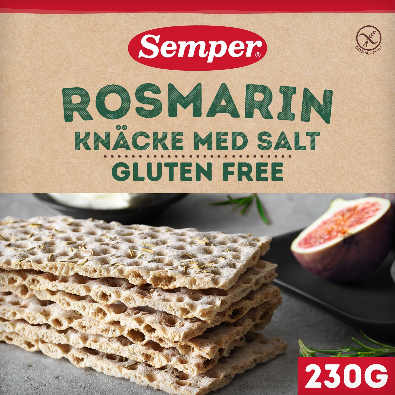 Semper Glutenfritt Salt Rosmarinknäcke 230 g