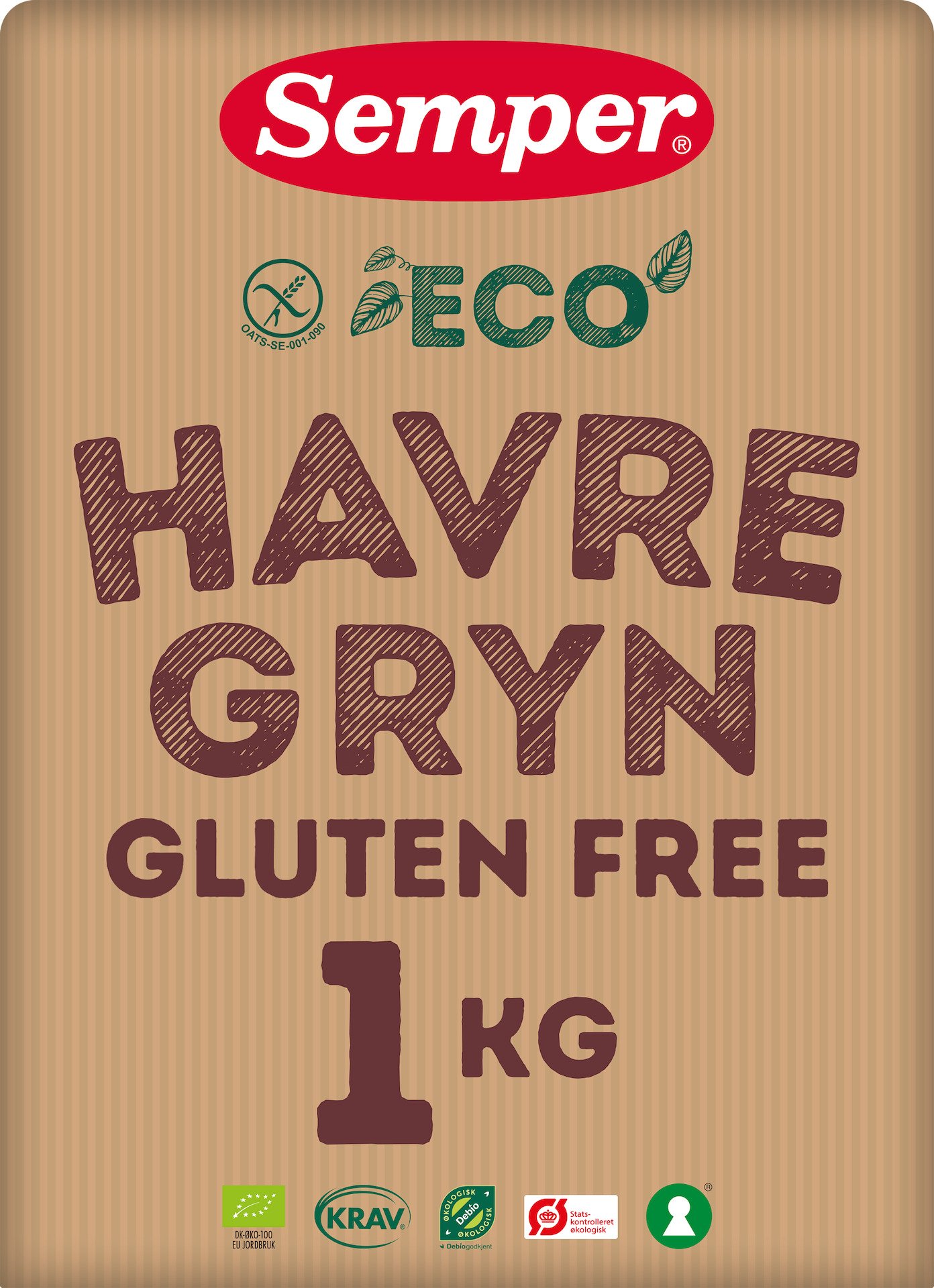 Semper Glutenfria Havregryn eko 1000 g