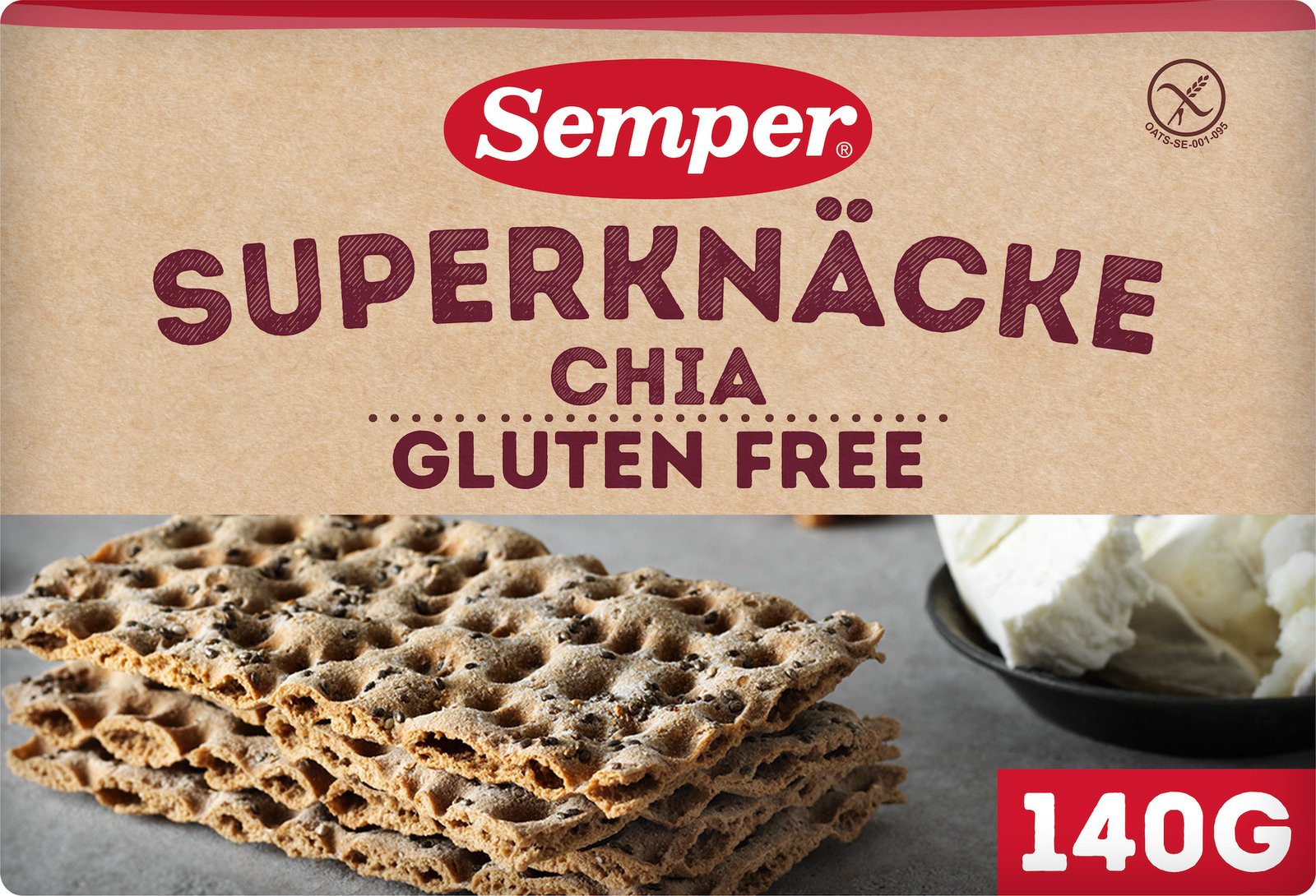 Semper Superknäcke Chia Glutenfri 140 g