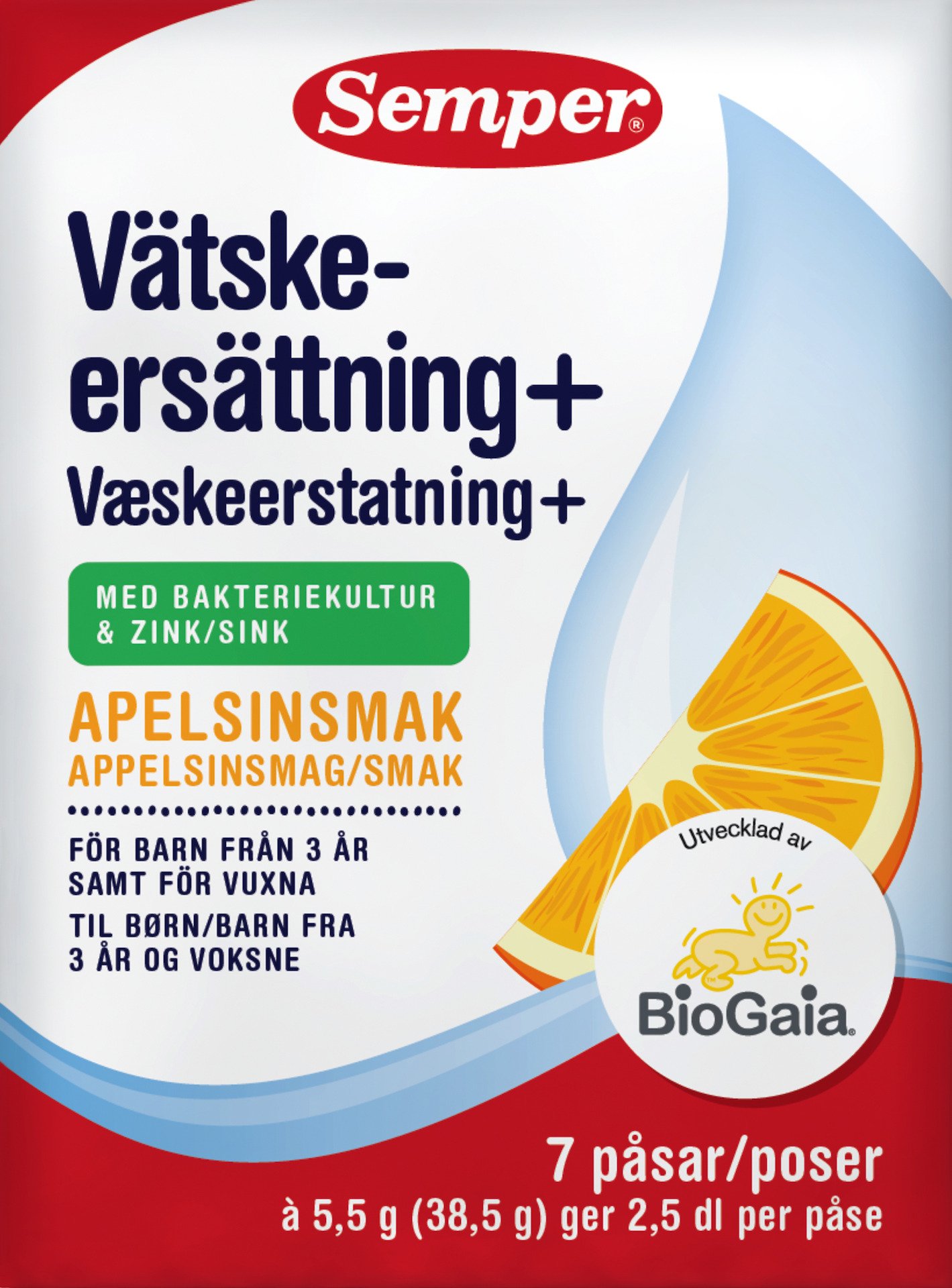 Semper Vätskeersättning Apelsin 39 g