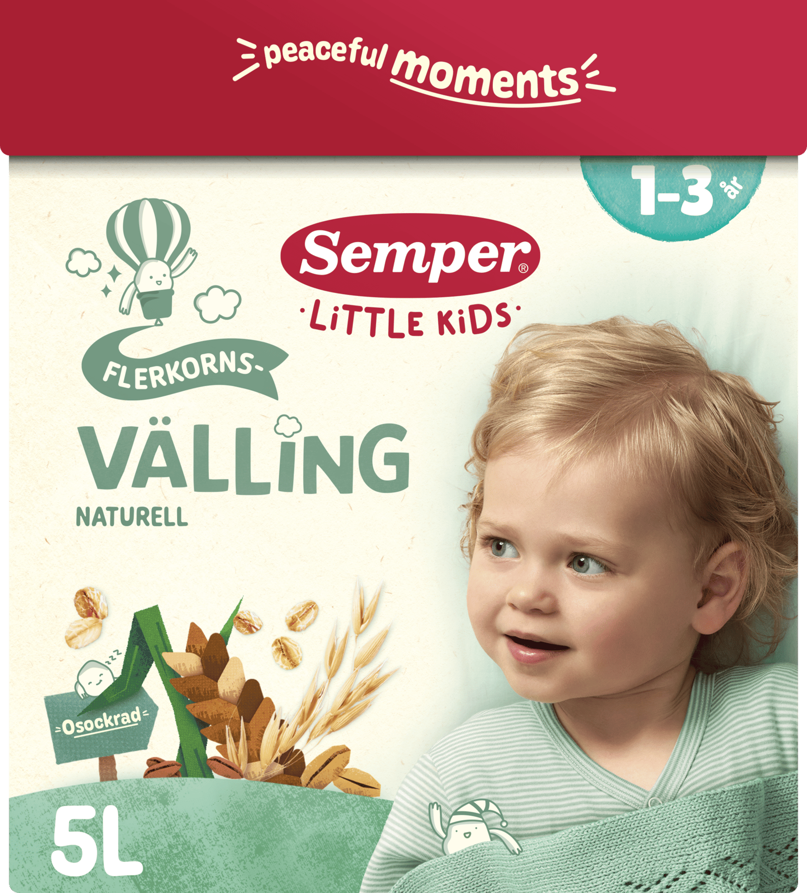 Semper Flerkornsvälling Naturell 1-3 år 725 g