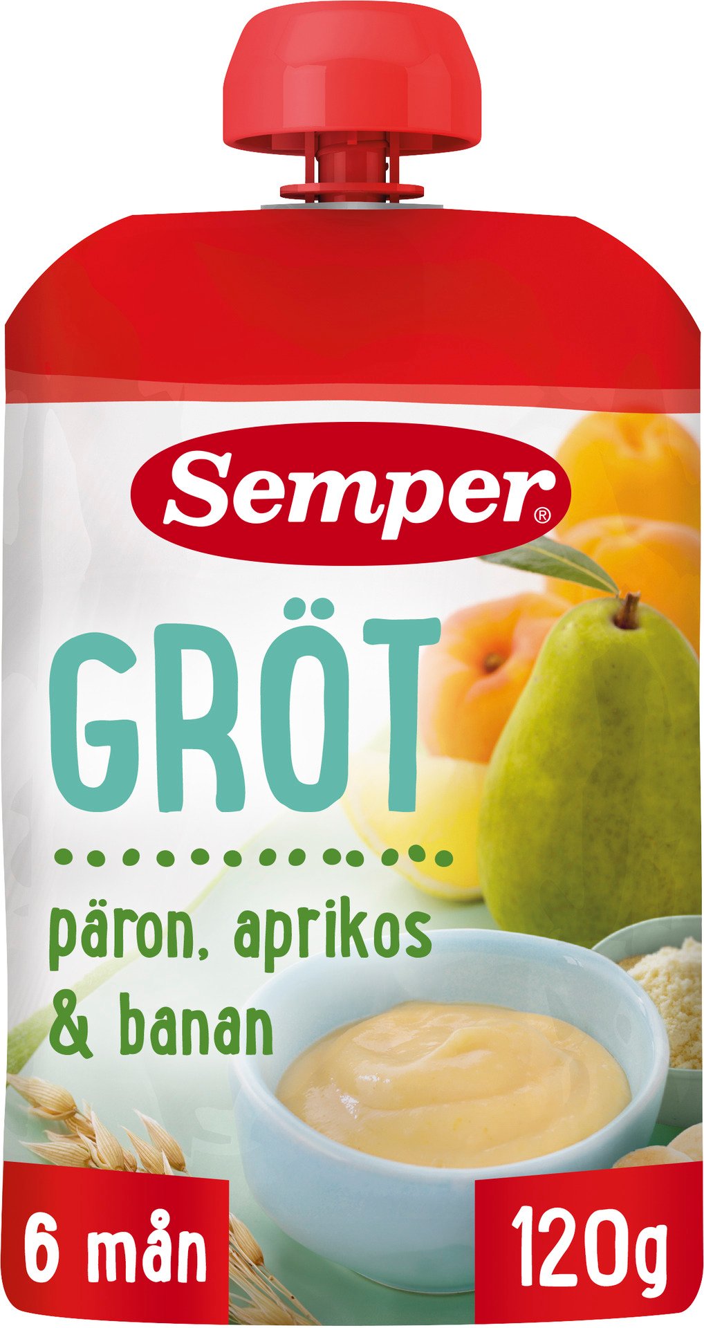 Semper Grötklämmis Päron, Aprikos & Banan 120g