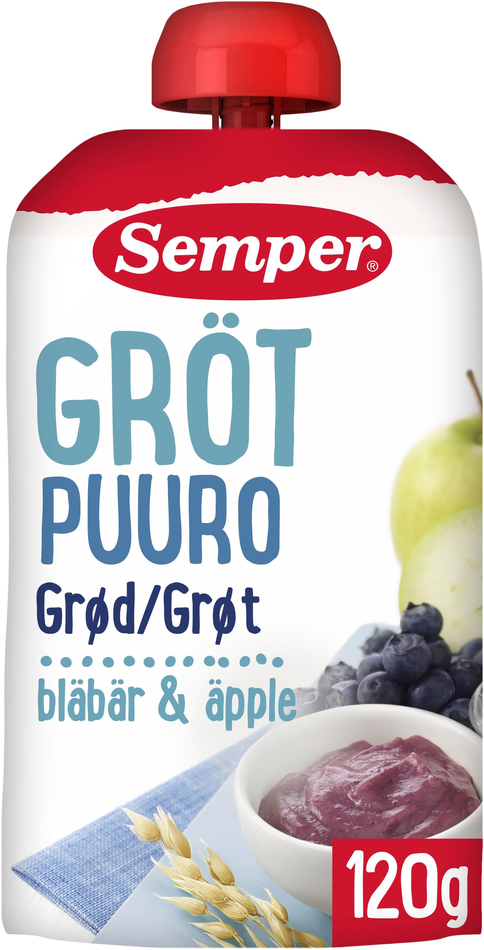 Semper Grötklämmis Blåbär & Äpple 120g