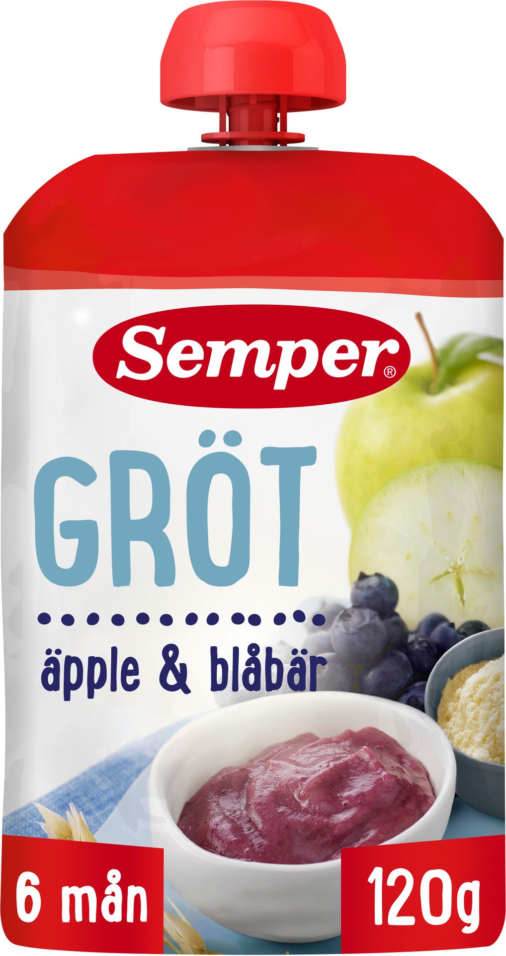 Semper Grötklämmis Blåbär & Äpple 120g