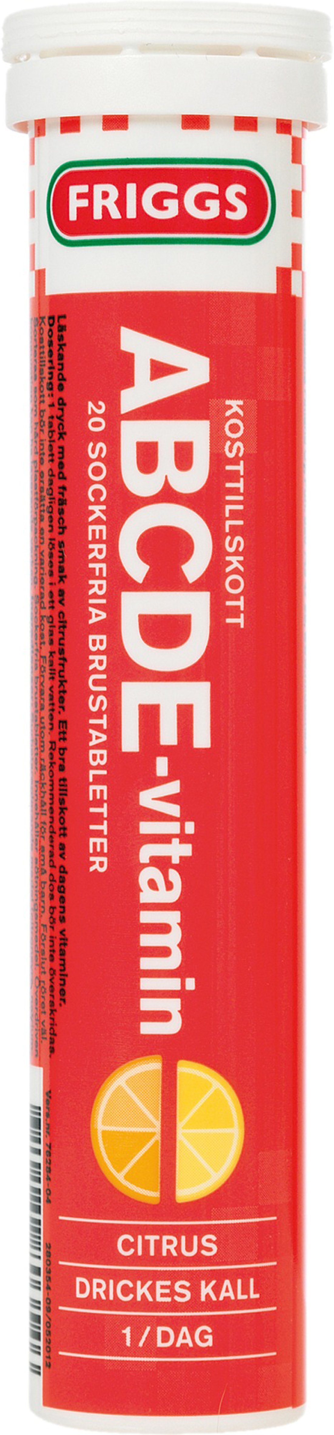 Friggs ABCDE-vitamin Citron 20 brustabletter