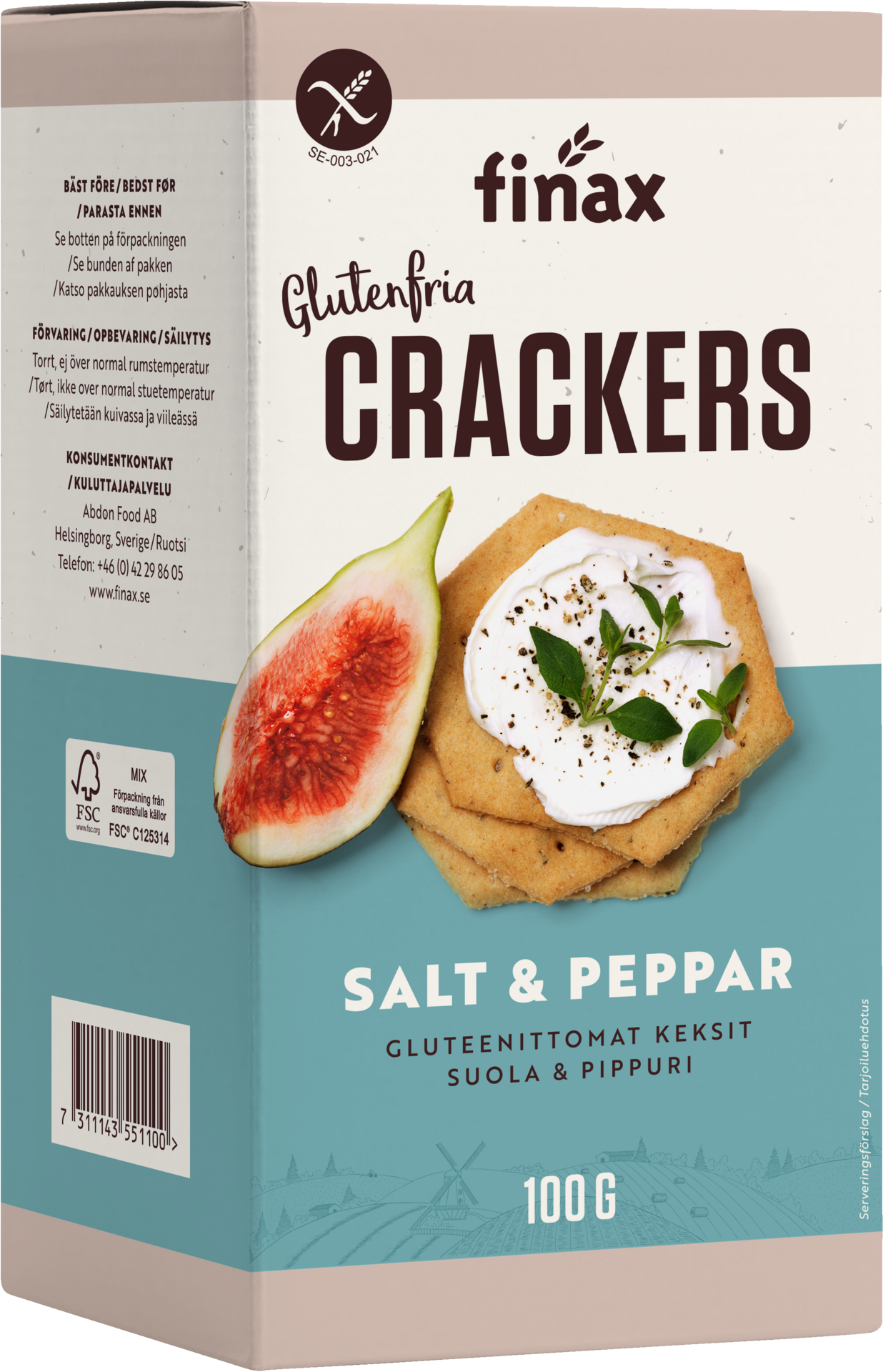 Finax Salt & Peppar Glutenfria Crackers 100 g