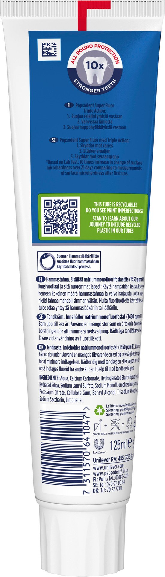 Pepsodent Super Fluor Big Size Tandkräm 125 ml