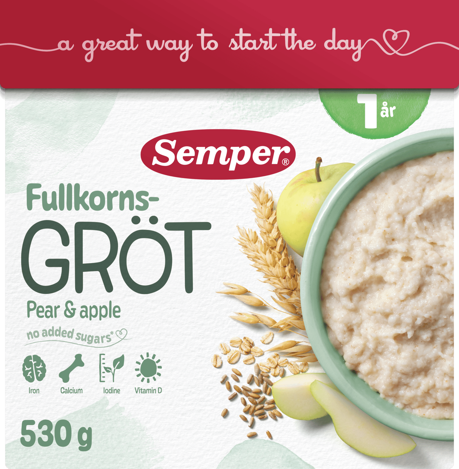Semper Fullkornsgröt med frukt 1 år 530g