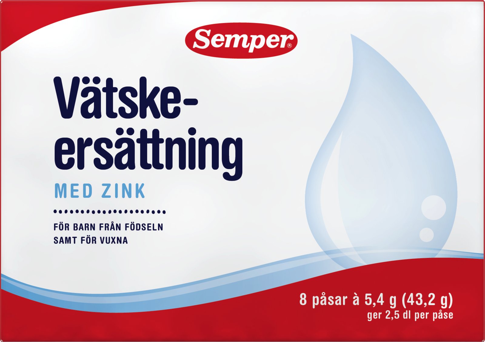 Semper Vätskeersättning med zink 8 dospåsar