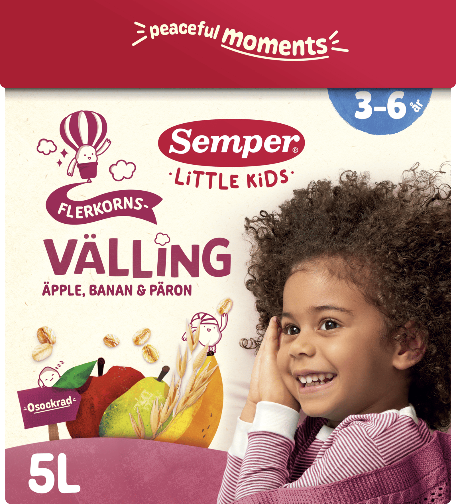 Semper Flerkornsvälling äpple, banan & päron 3-6 år
