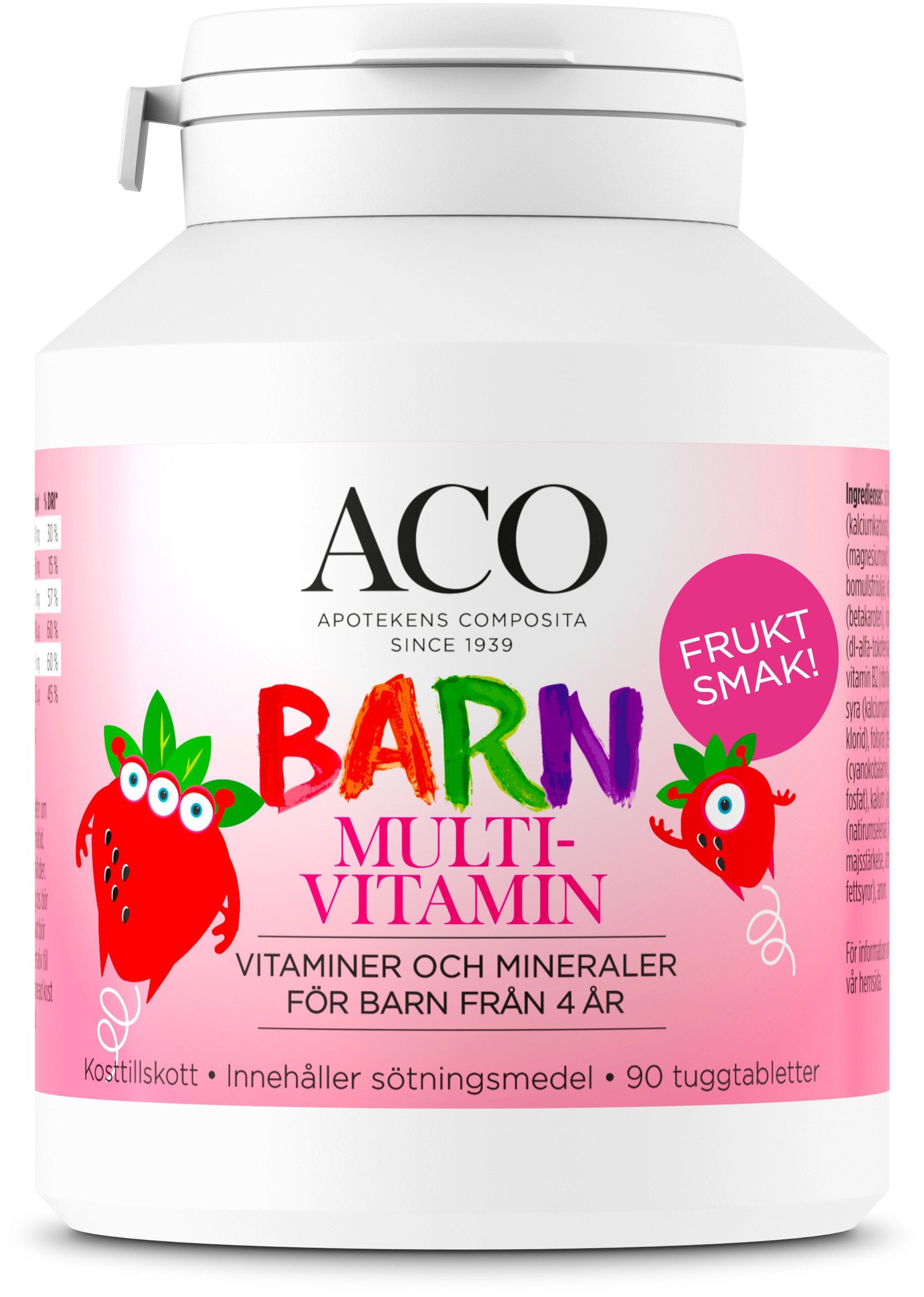 ACO Barn Multivitamin Fruktsmak 90 tuggtabletter