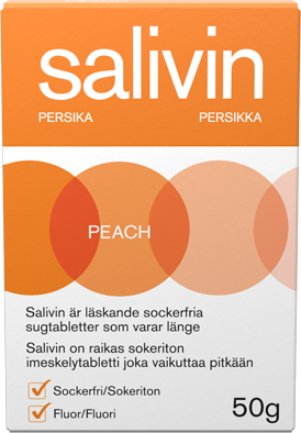 Salivin Sugtabletter Vid Muntorrhet Persika 50 g