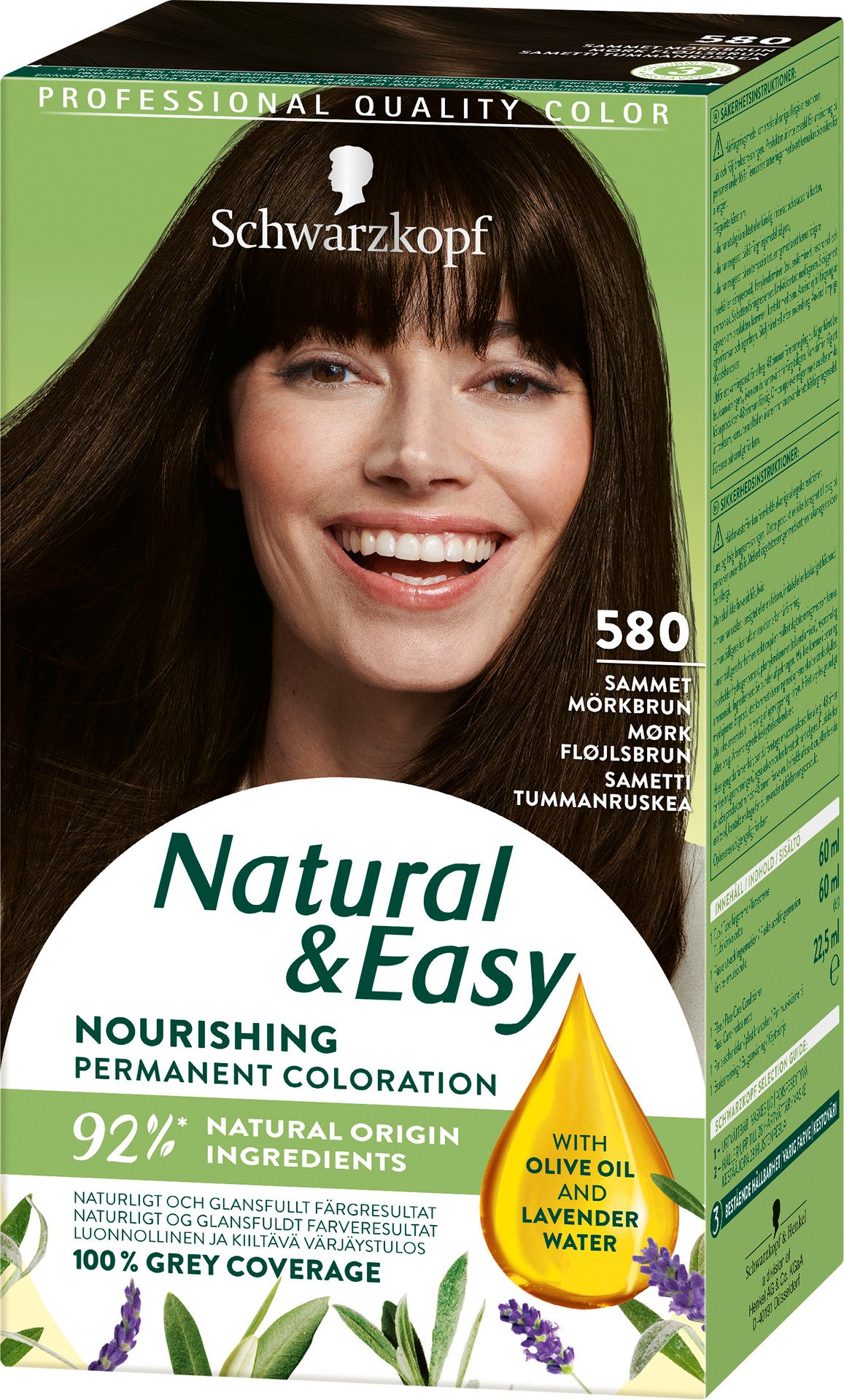 Schwarzkopf Natural & Easy 580 Sammet Mörkbrun 1 st