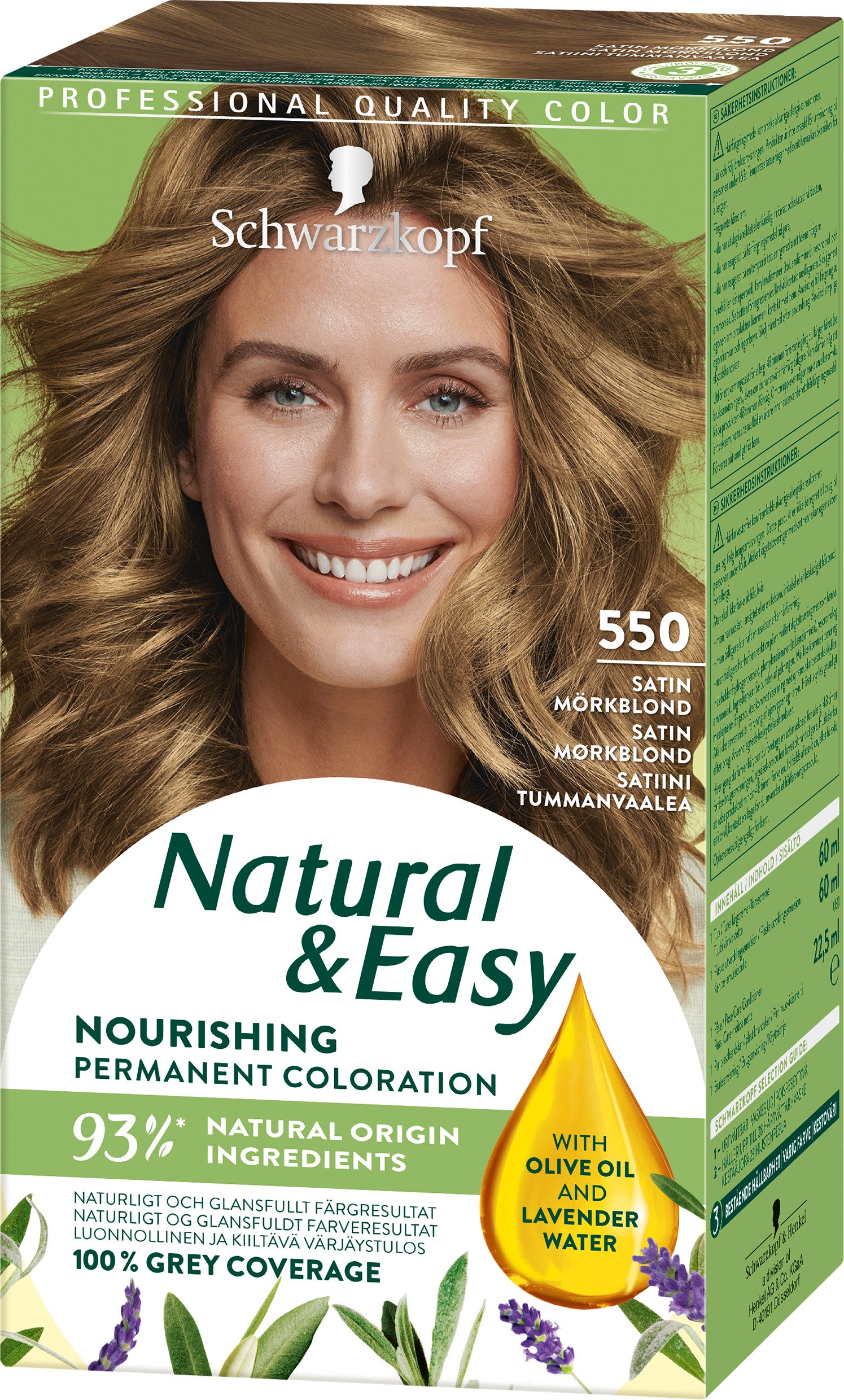 Schwarzkopf Natural & Easy 550 Satin Mörkblond 1 st