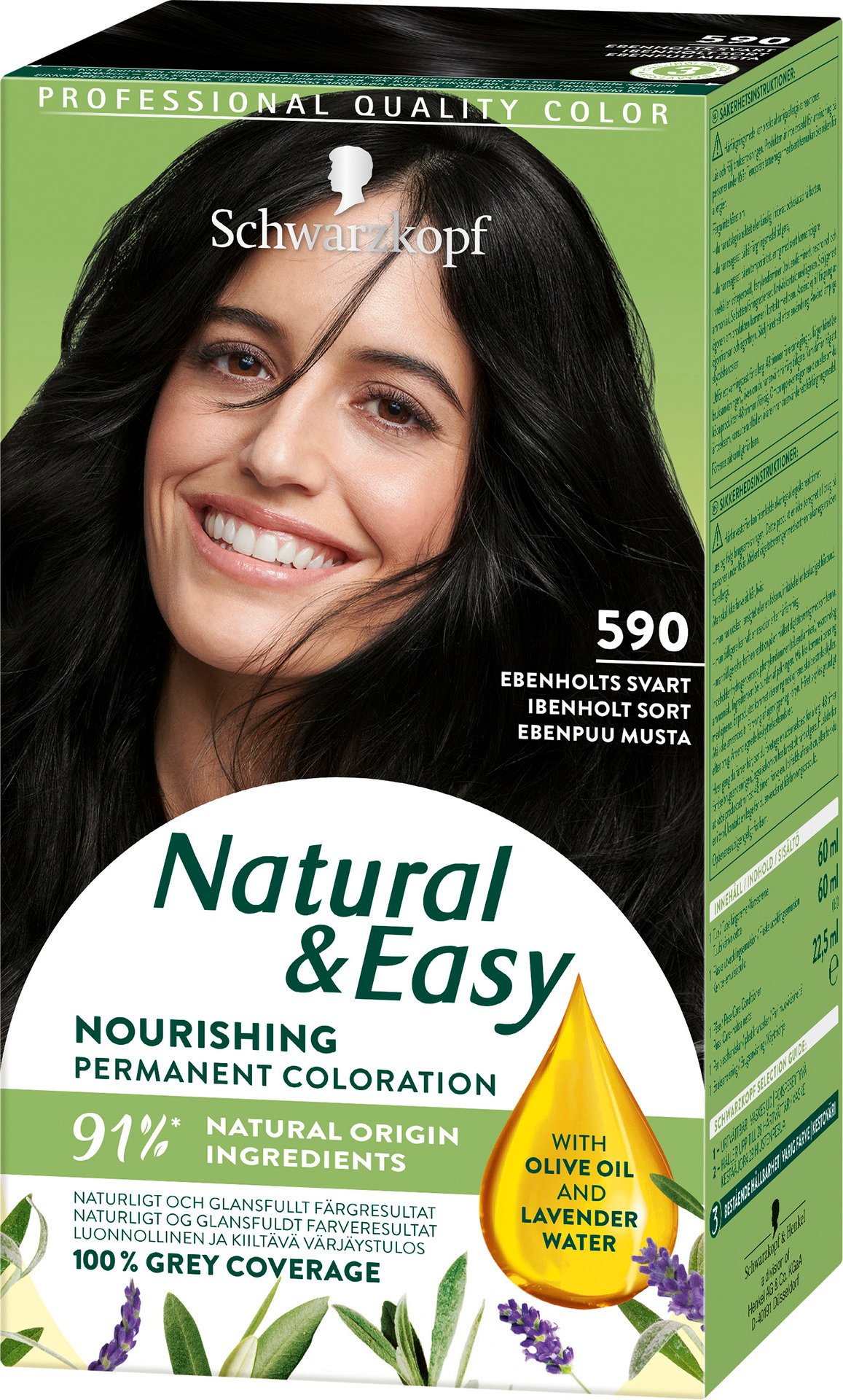 Schwarzkopf Natural & Easy 590 Ebenholts Svart 1 st