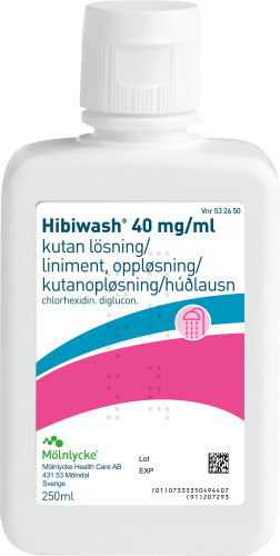 Hibiwash Kutan lösning 40 mg/ml Flaska 250 ml