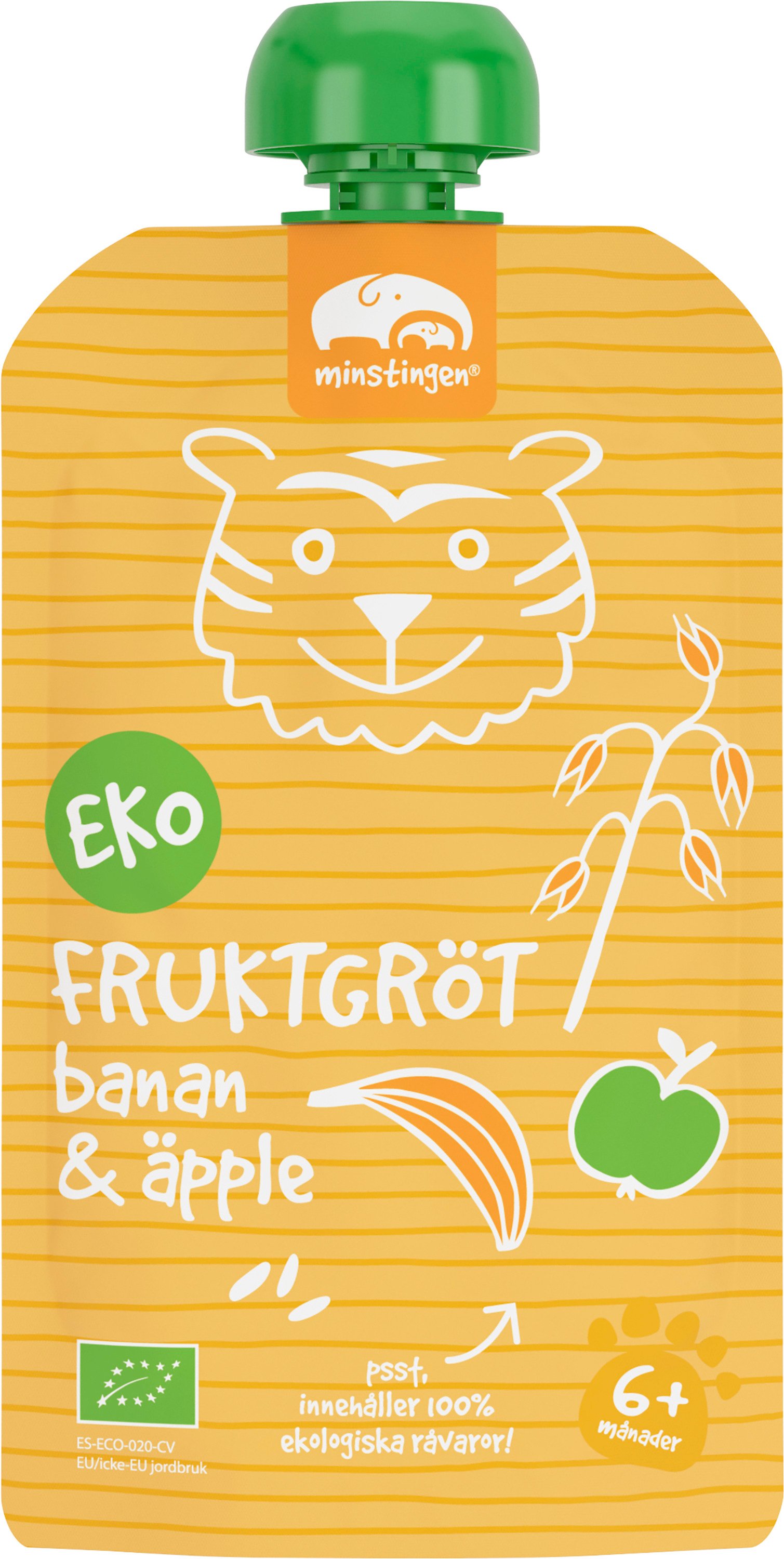 Minstingen Fruktgröt Banan & Äpple 120 g