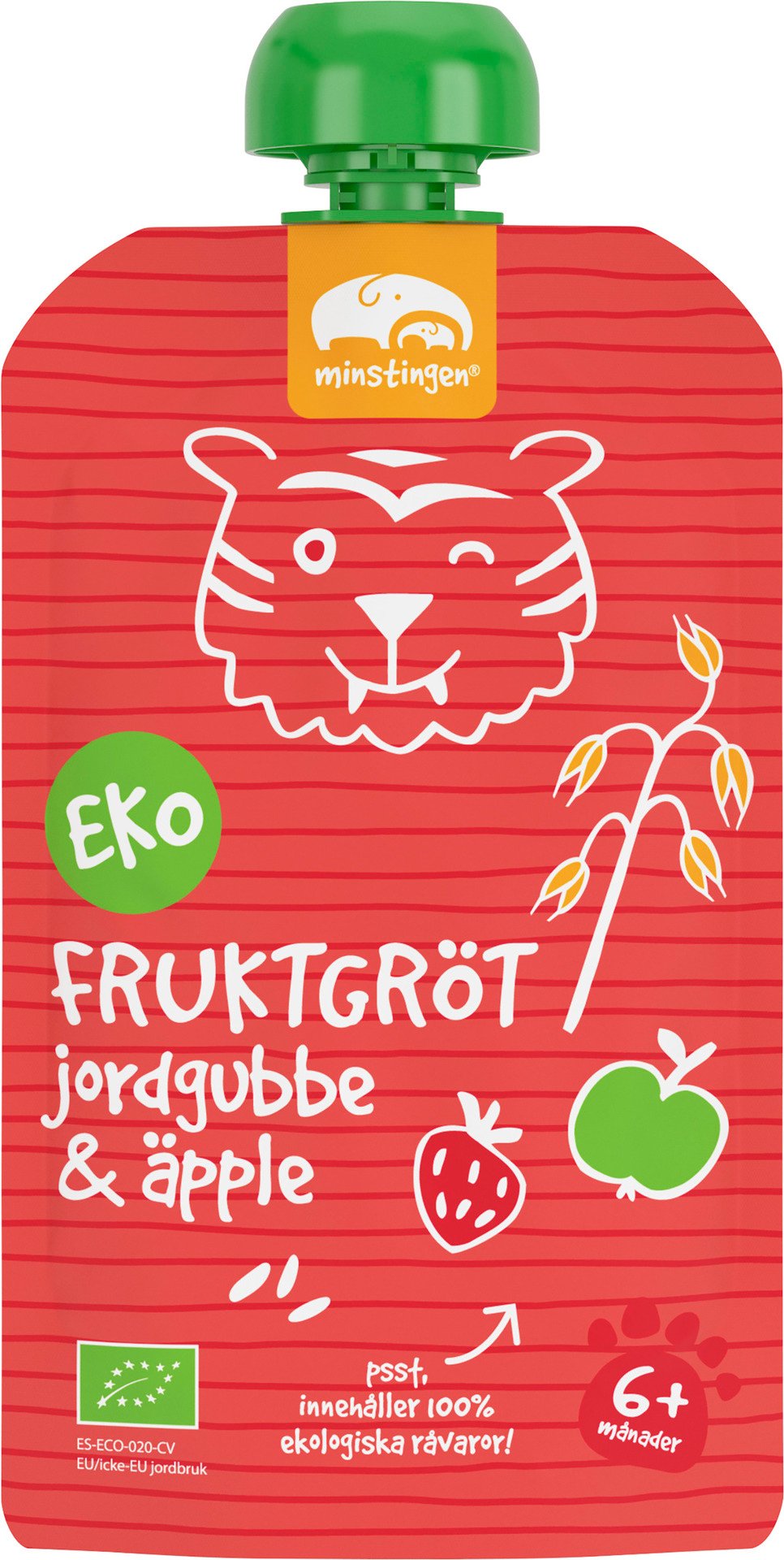Minstingen Fruktgröt Jordgubb & Äpple 120 g