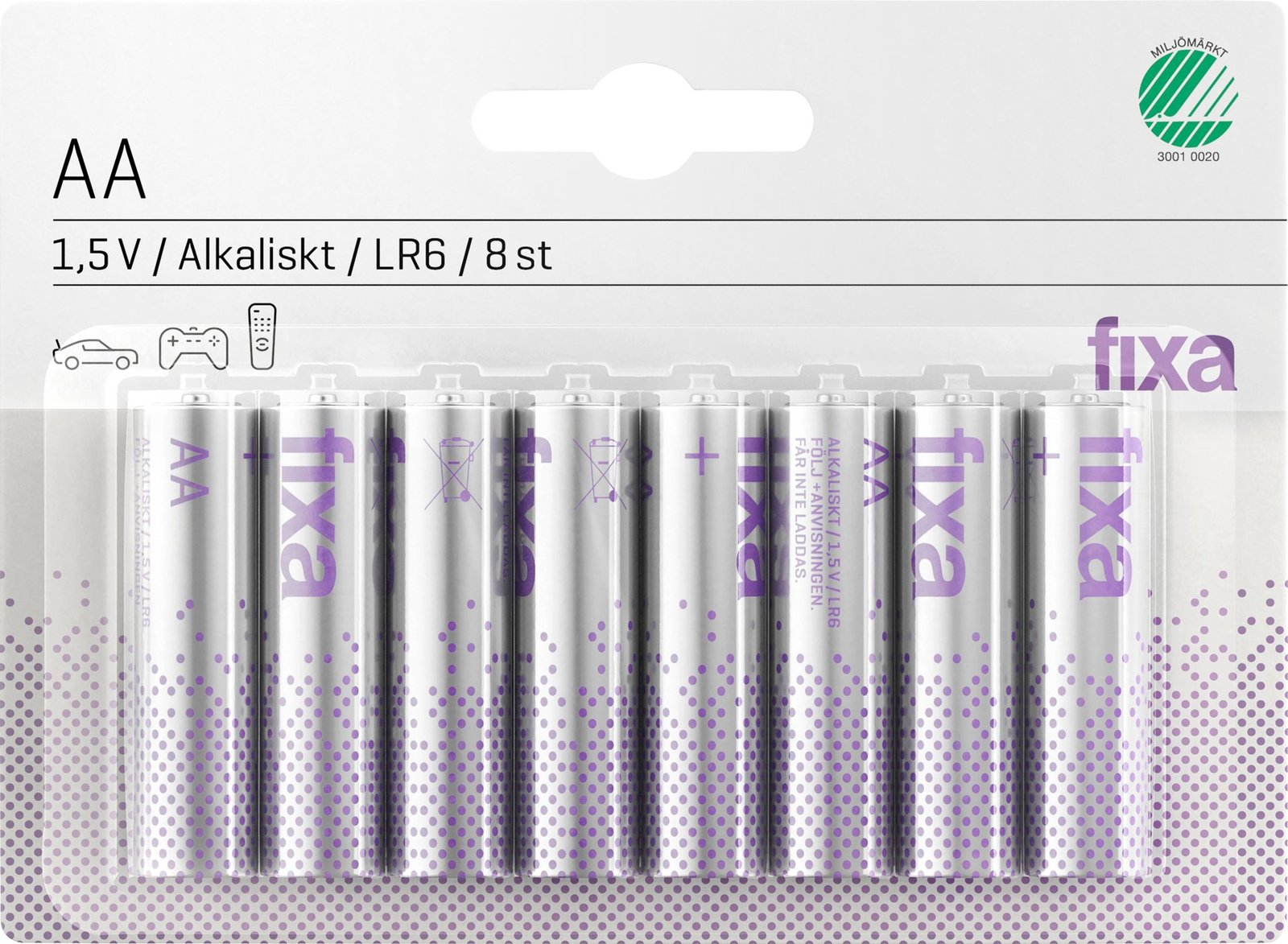 Fixa AA LR6 Batterier 8 st