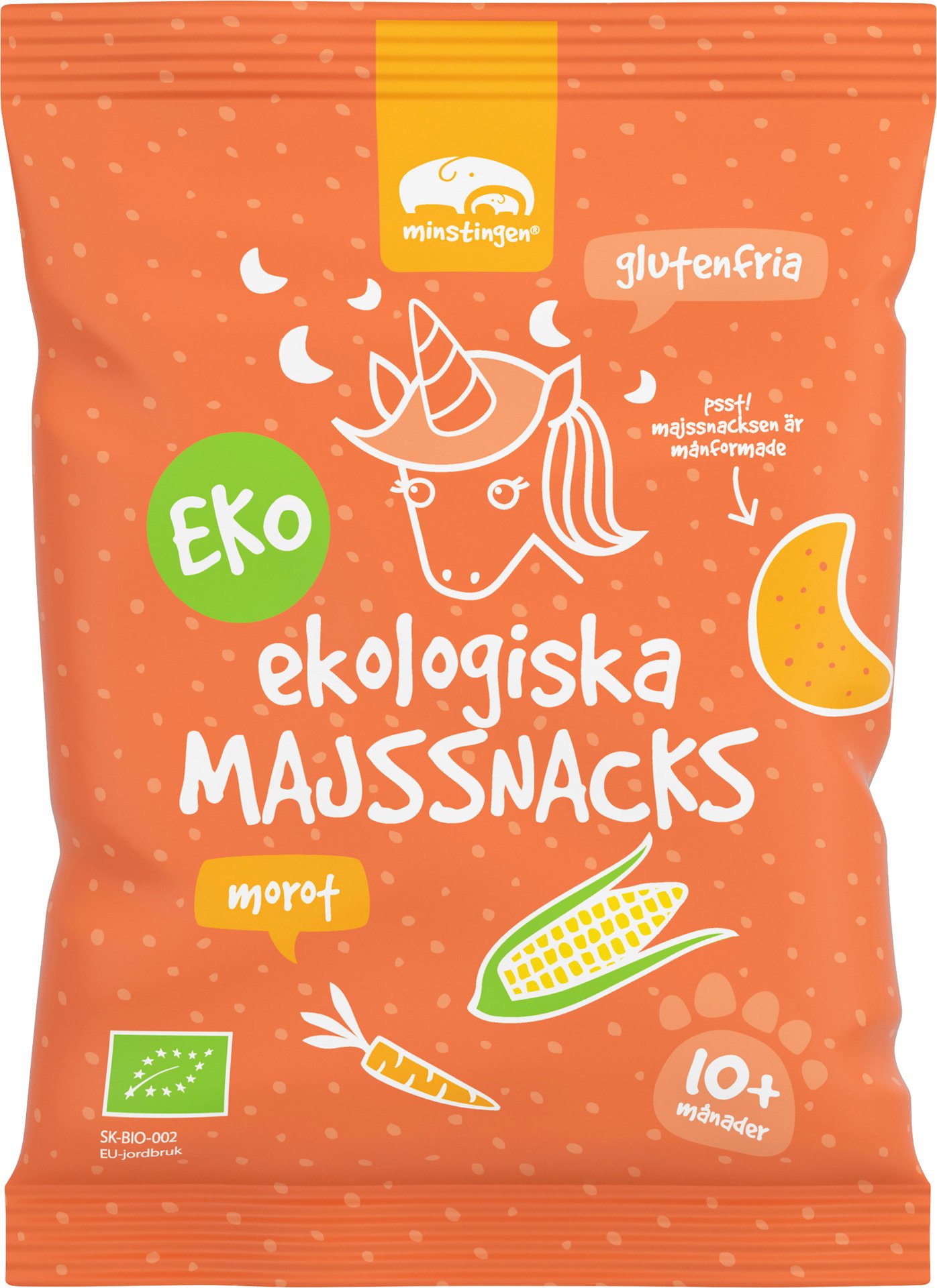 Minstingen Ekologiska Majssnacks Morot 20 g