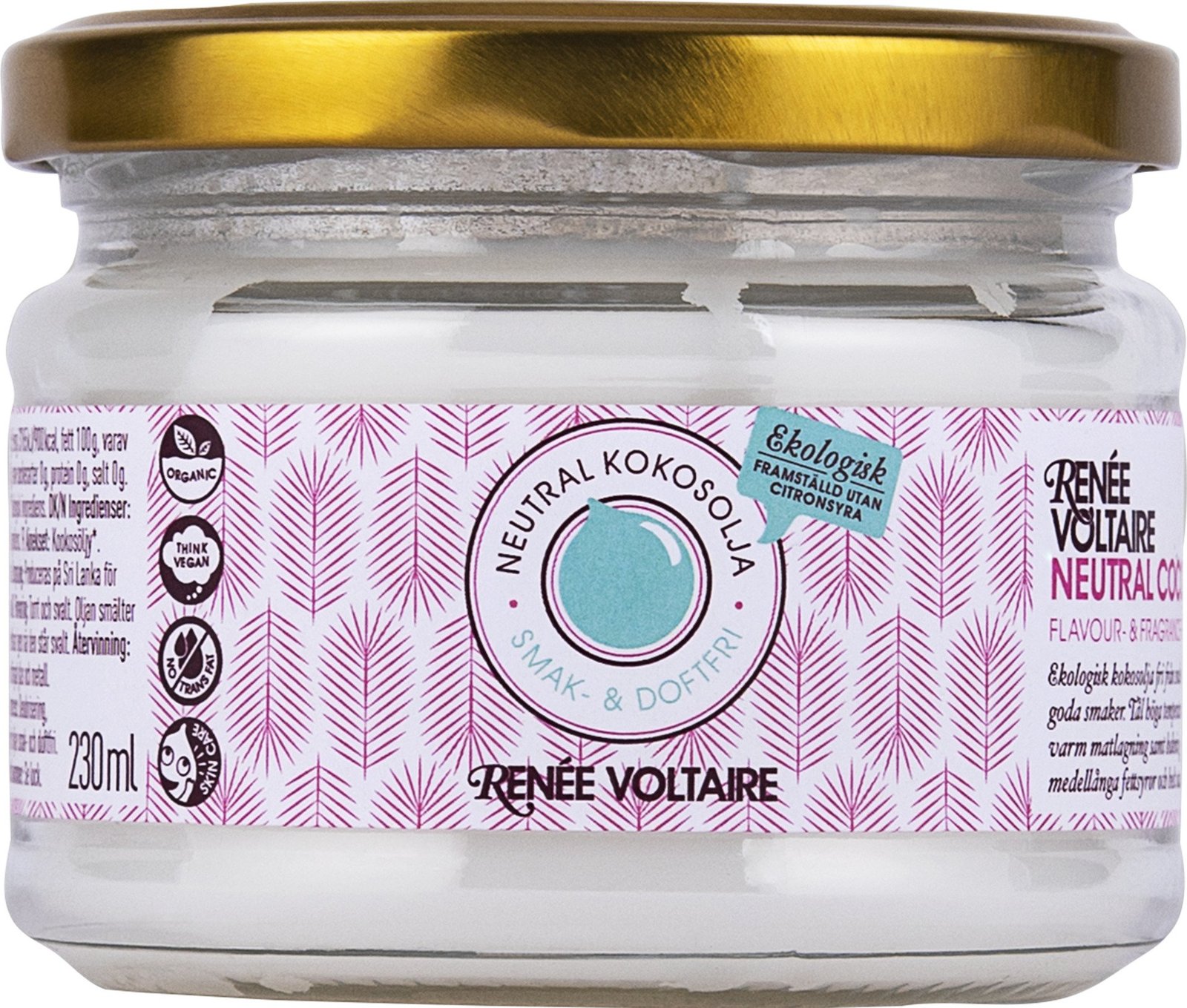 Renée Voltaire Neutral Kokosolja - Smak & Doftfri 230 ml EKO