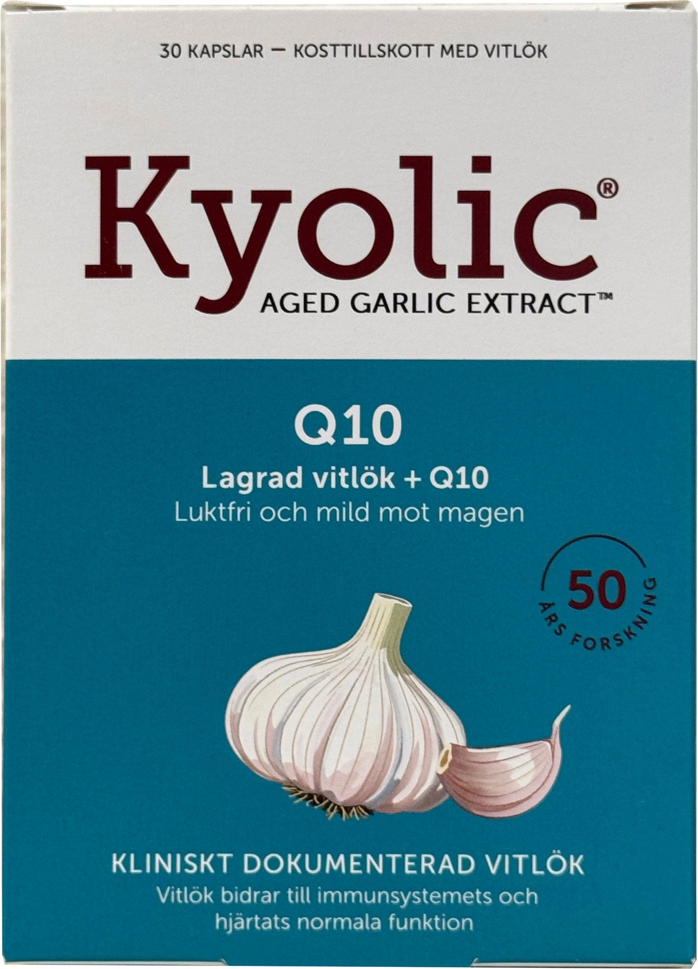 Kyolic  Aged Garlic Extract + Q10 30 kapslar