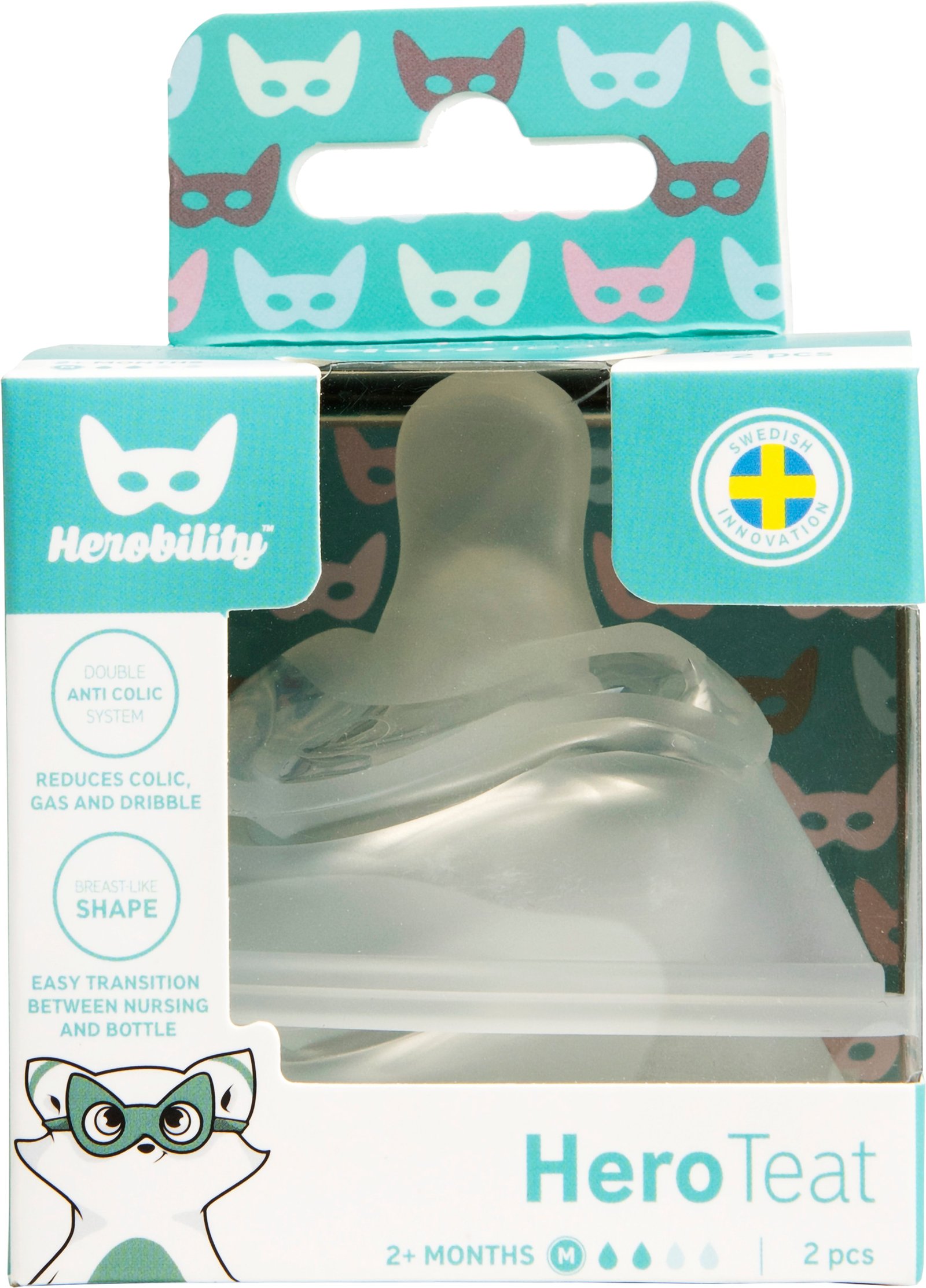 Herobility Hero Teat Anti-Colic Dinapp M 2 st