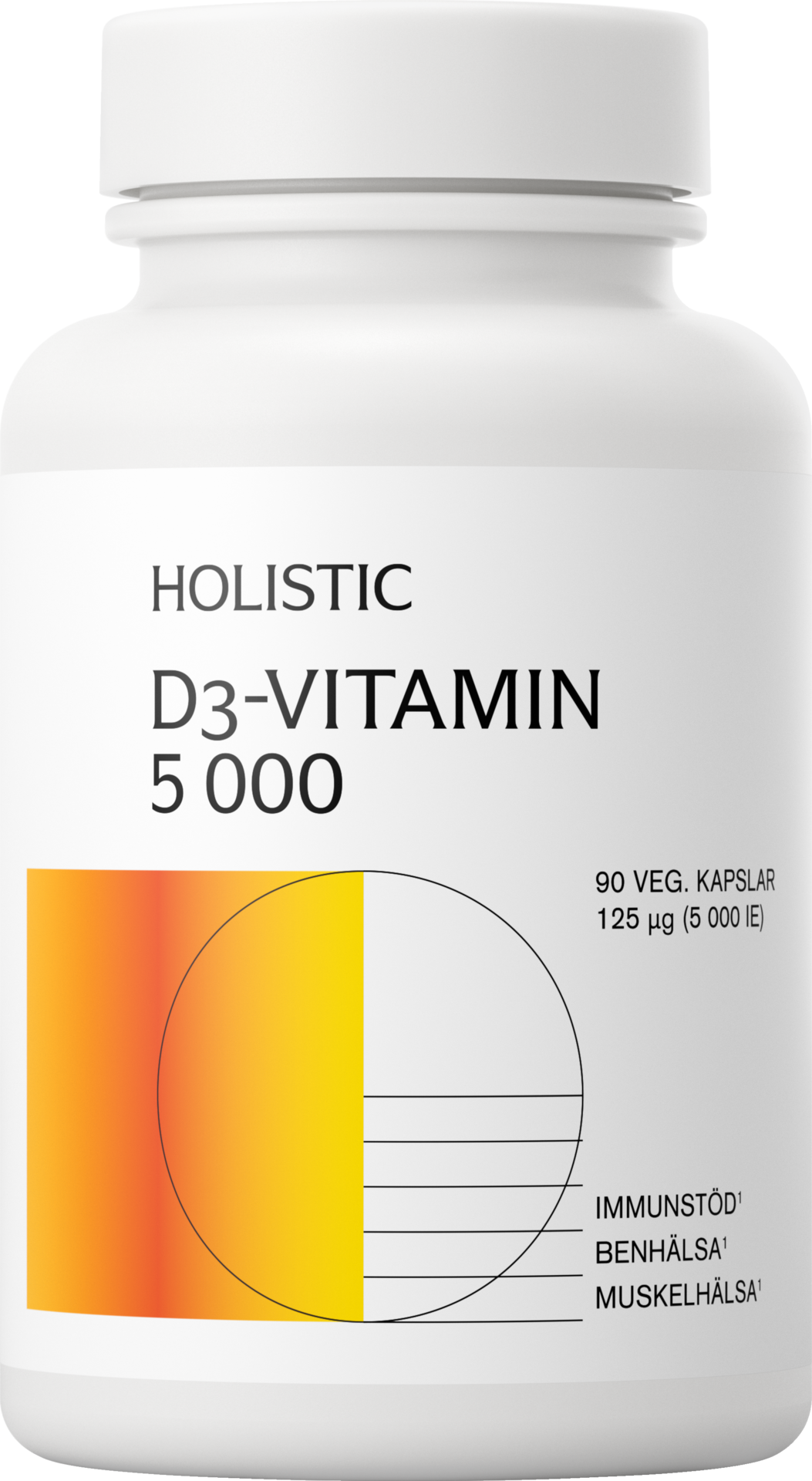 Holistic D3-vitamin 5000 (125 µg) 90 vegetabiliska kapslar