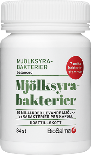 BioSalma Mjölksyrabakterier 10 miljarder 7 stammar 84 kapslar