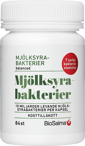 BioSalma Mjölksyrabakterier 10 miljarder 7 stammar 84 kapslar