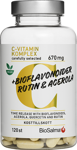 BioSalma C-vitamin 670mg + Bioflavonoider 120 tabletter