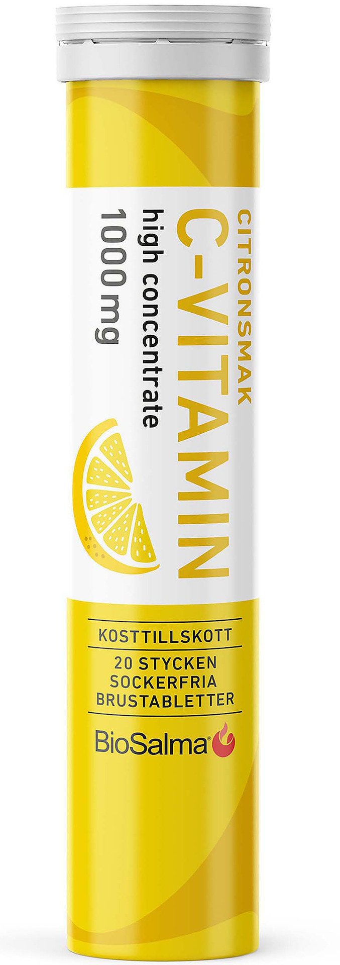 BioSalma C-vitamin 1000 mg Citron 20 brustabletter
