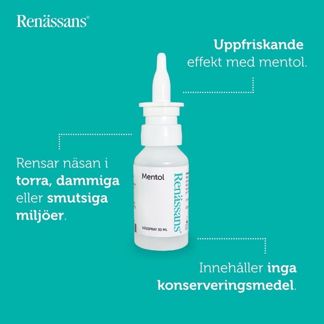 Renässans Nässpray koksaltlösning mentol 30 ml