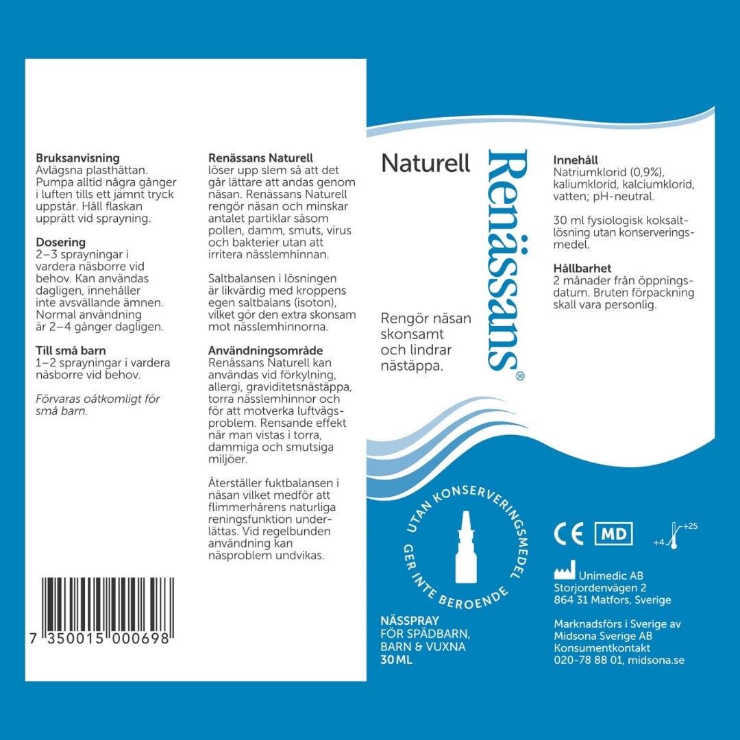 Renässans Nässpray Koksaltlösning 30 ml