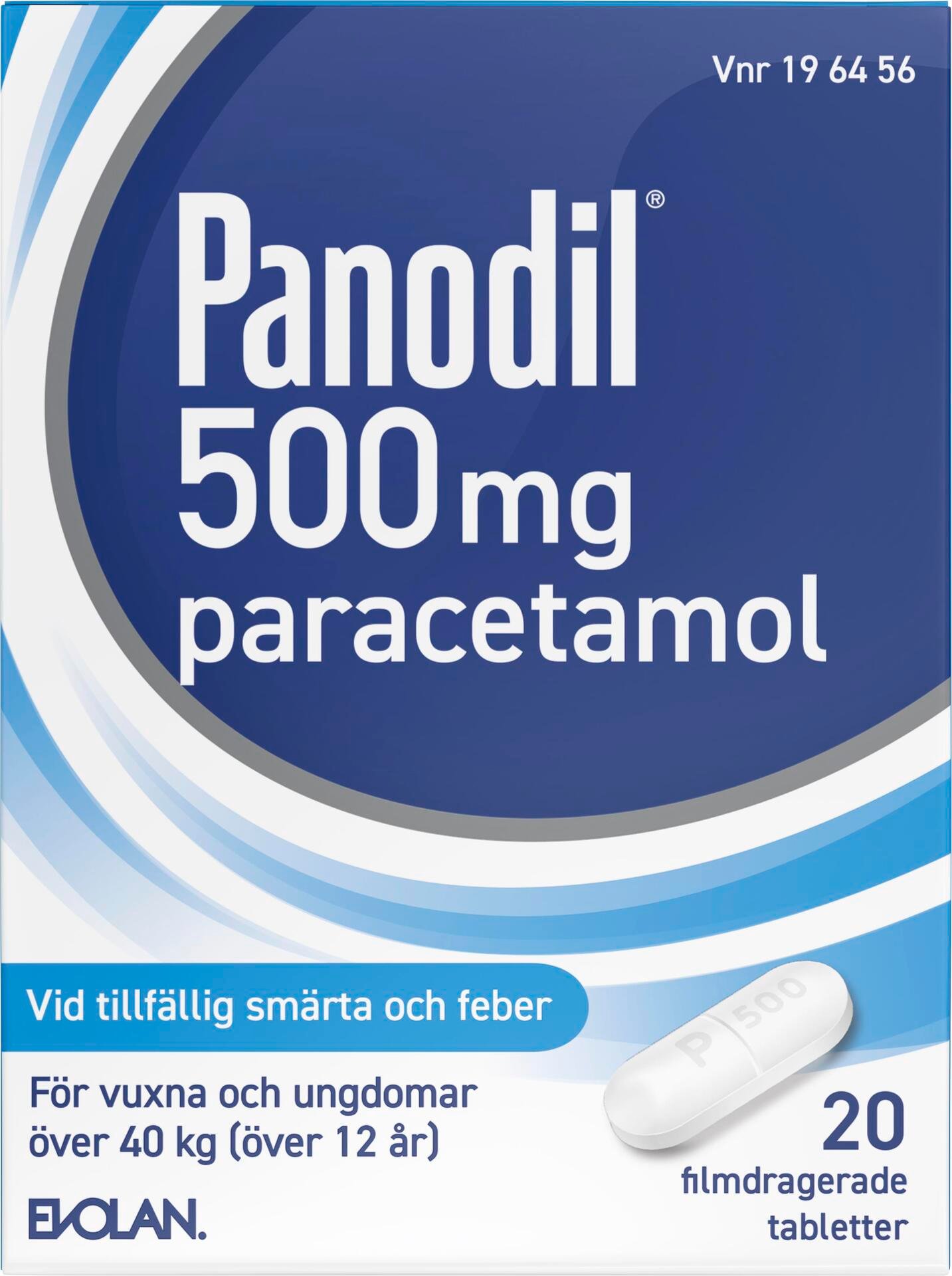 Panodil Paracetamol filmdragerad tablett 500mg 20 tabletter