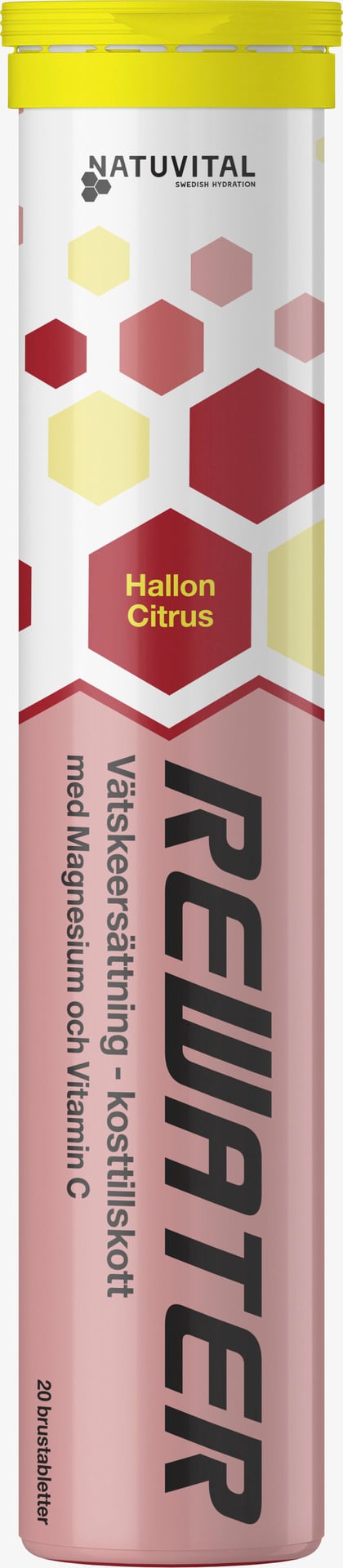 Natuvital ReWater Vätskeersättning Hallon/Citrus 20 brustabletter