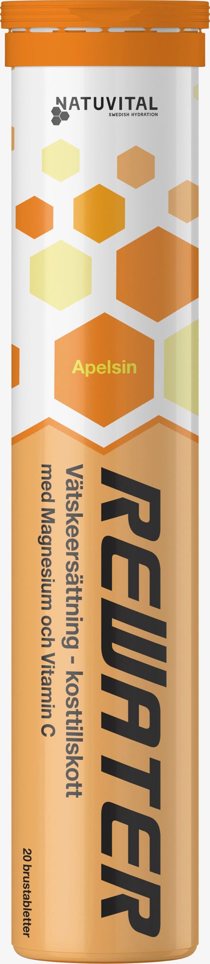 Natuvital ReWater Vätskeersättning Apelsin 20 brusabletter